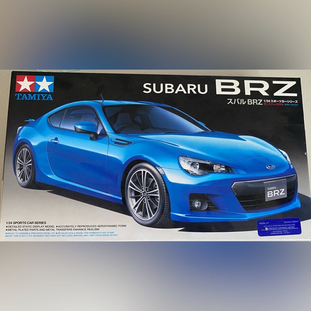 Subaru BRZ 2021, model assembly kit (in blue)